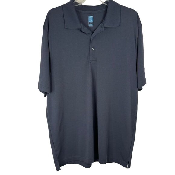 PGA Tour Golf Polo Shirt Tennis Striped Blue Activewear Athleisure Men's XL EUC - Picture 1 of 10